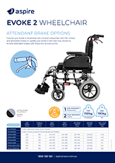Aspire Evoke 2 Attendant Brake Options