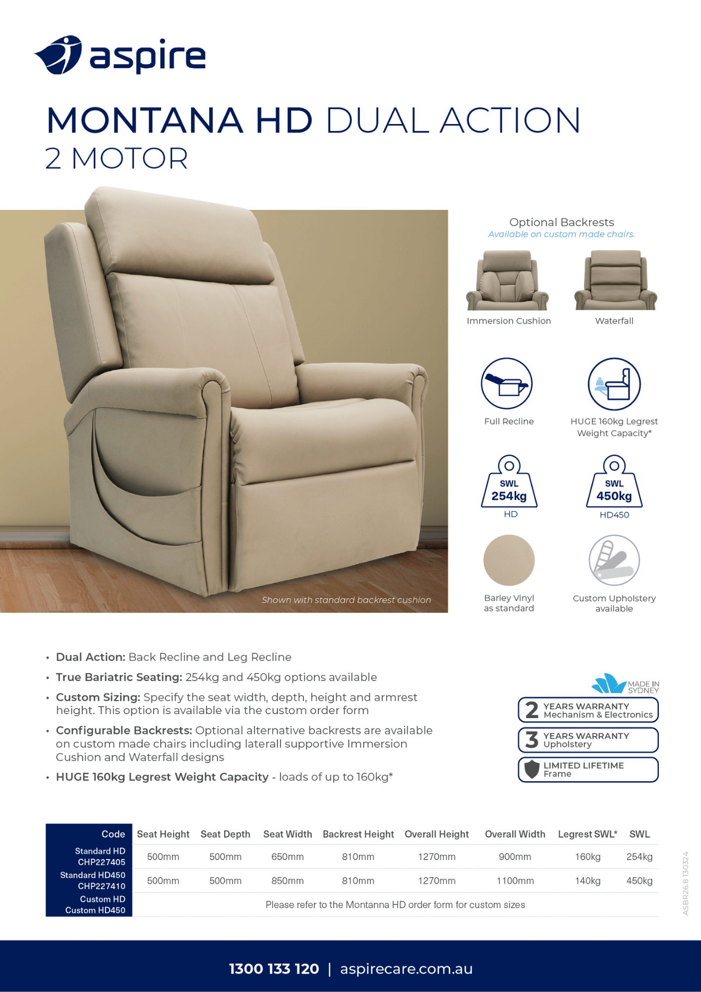Aspire Montana HD Lift Recline Chair